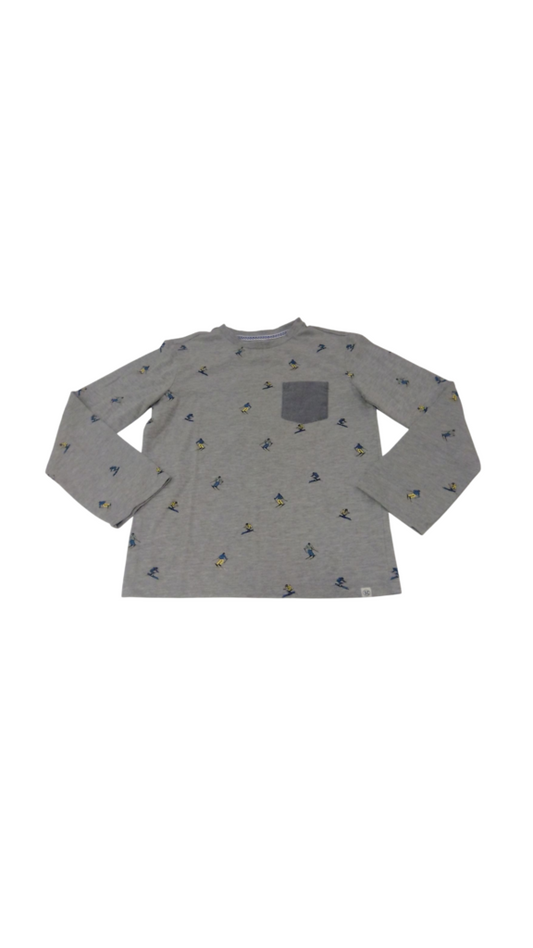 Long Sleeve Shirt: Skiier, Boy, Size: 10/12