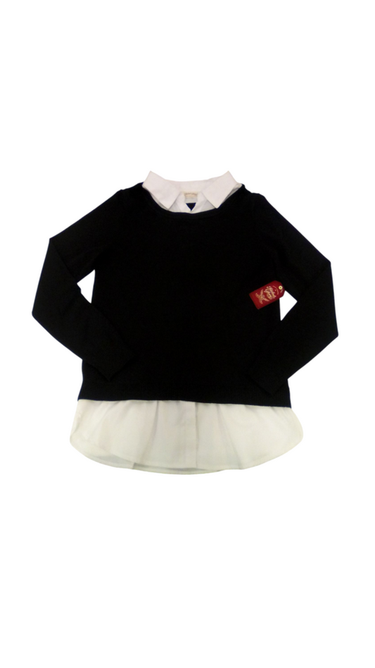 Sweater: Black WT Collar, Womens, Size: M