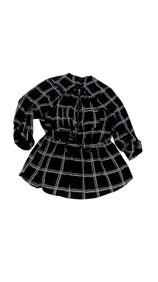 Shirt: Black/White Sheer, Womens, Size: Xl
