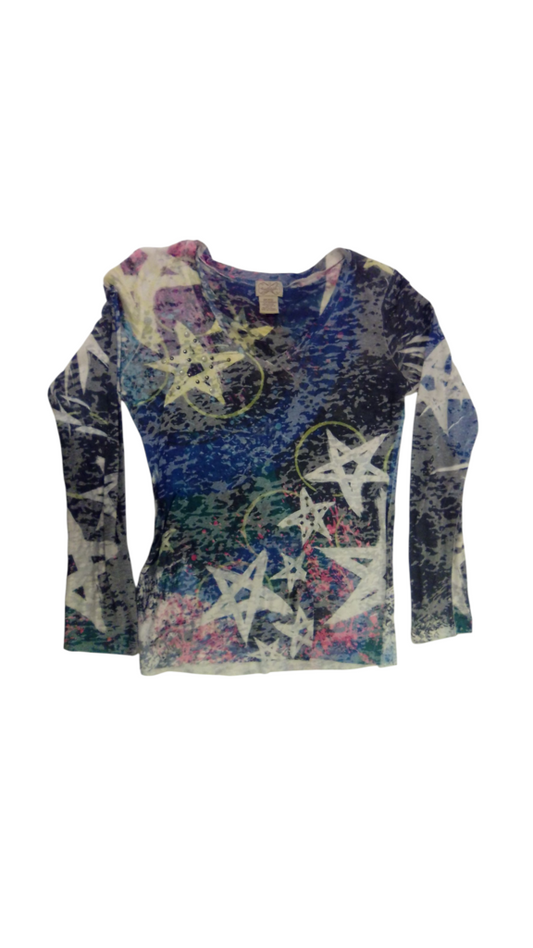 Shirt: Colorful Stars, Womens, Size: Xl