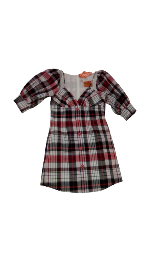 Dress: Plaid 3/4 Sleeve, Womens, Size: S