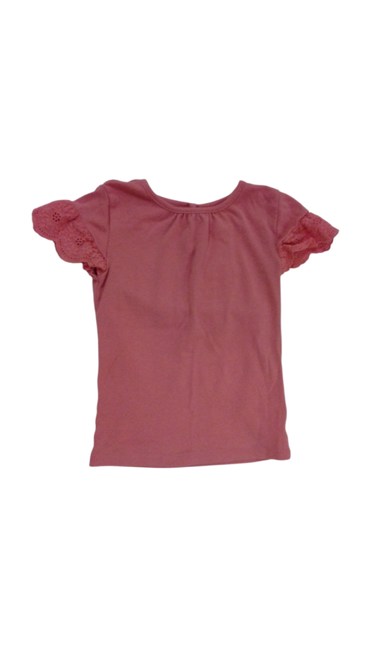 Shirt: Salmon W Lace, Girl, Size: 4t