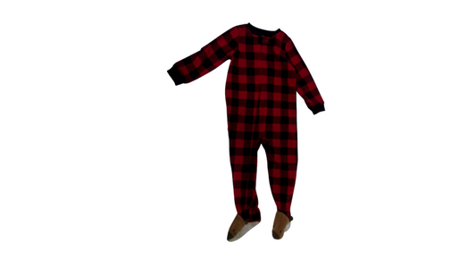 Sleeper: Red/Black Plaid, Boy, Size: 3t
