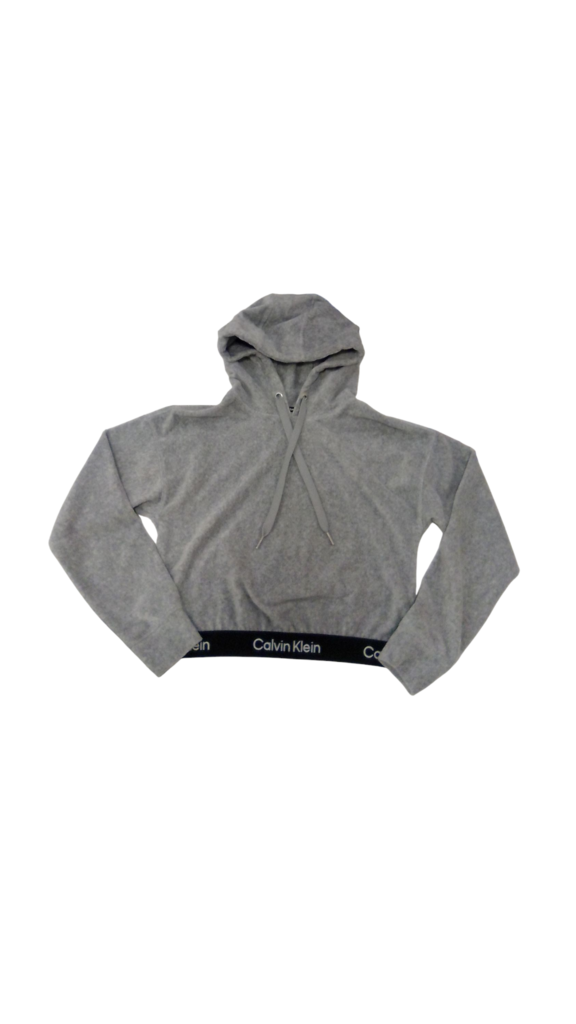 Sweater: Gray Hoodie, Womens, Size: XS