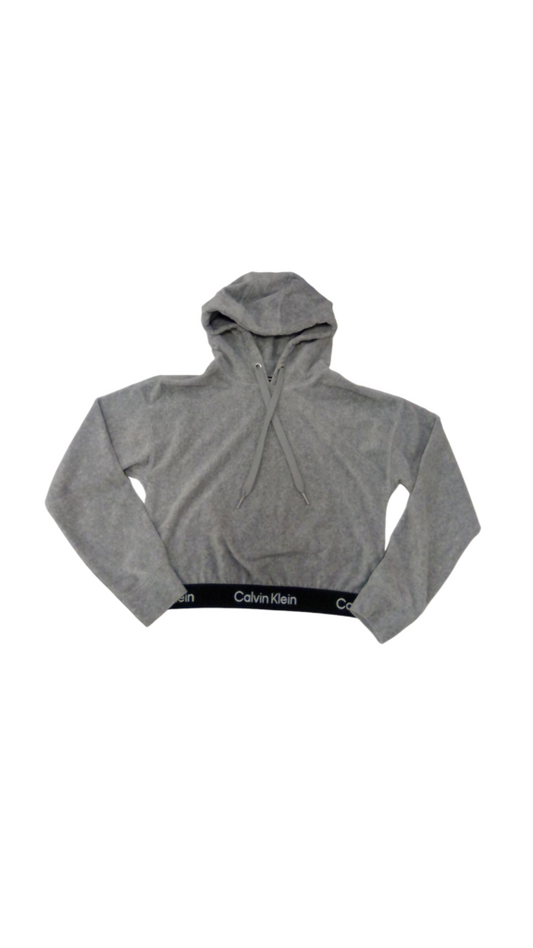 Sweater: Gray Hoodie, Womens, Size: XS