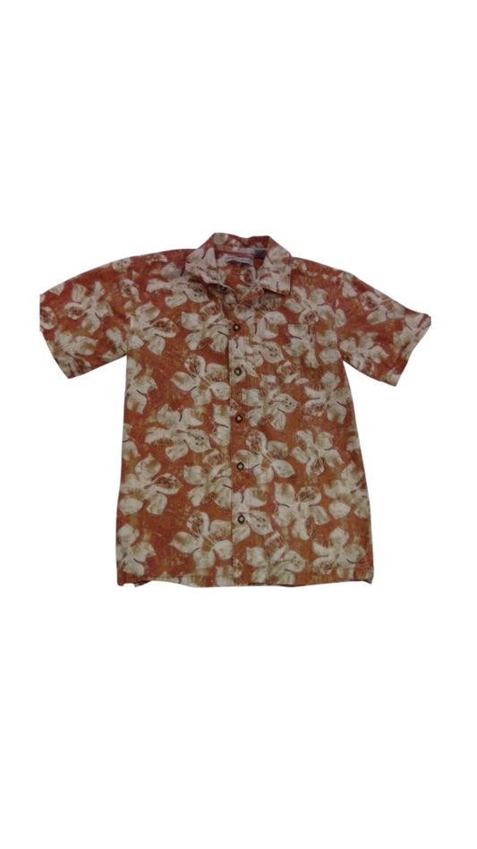 Button Up: Orange, Boy, Size: 8
