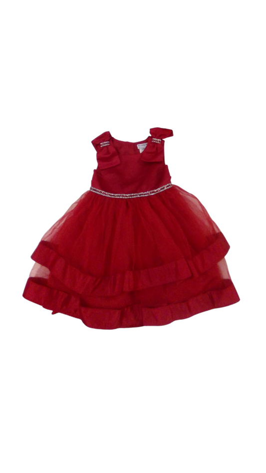 Dress: Red W/Rhinestones, Girl, Size: 5