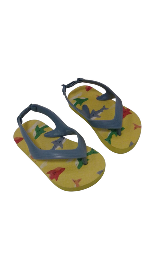 Sandals: Yellow Sharks, Boy, Size: 5