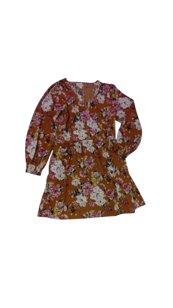 Long Sleeve Dress: Brown, Womens, Size: XL