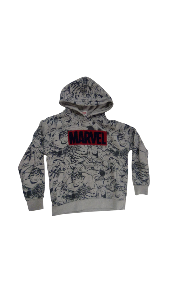 Hoodie: Gray Marvel, Boy, Size: 8