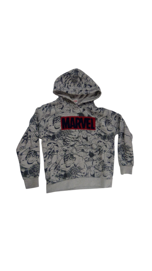 Hoodie: Gray Marvel, Boy, Size: 8