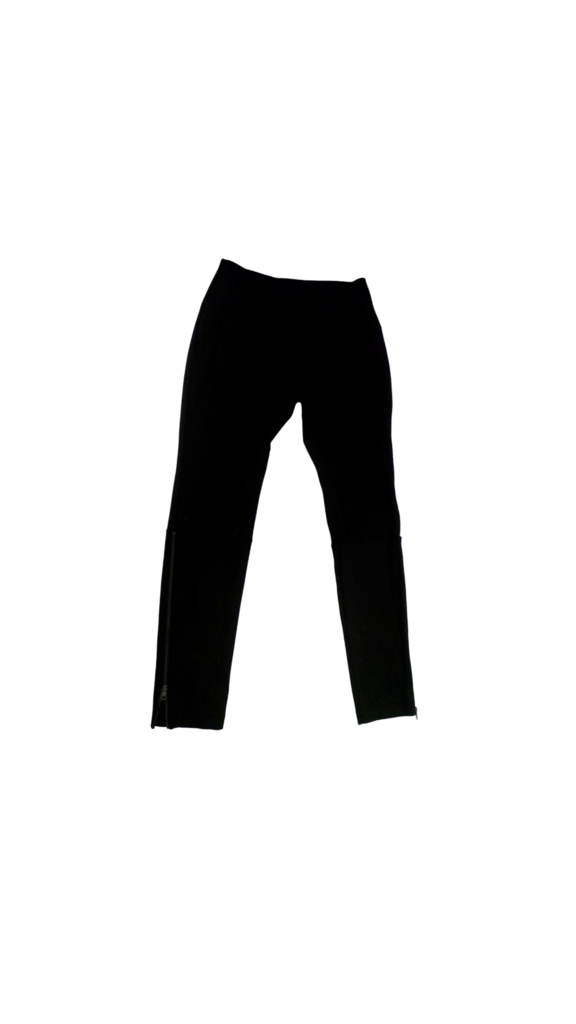 Pants: Black W Ankle Zip, Womens, Size: L