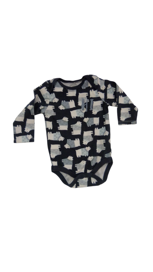 Long Sleeve Onesie: Blue, Boy, Size: 6m