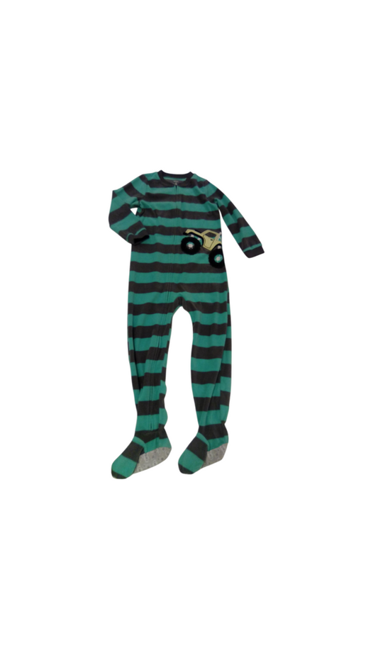 Sleeper: Gray Teal Stripe, Boy, Size: 6