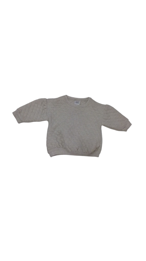 Sweater: Cream Quilted, Girl, Size: 6m