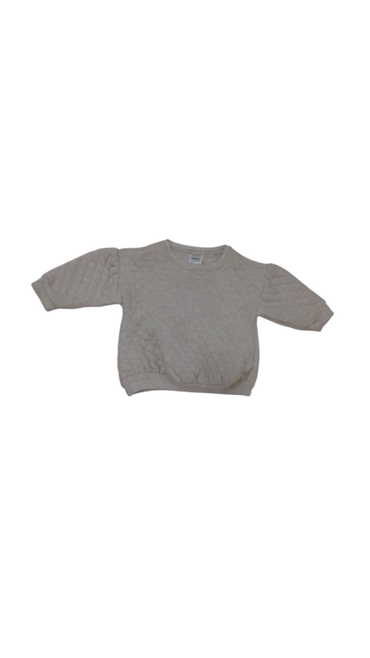 Sweater: Cream Quilted, Girl, Size: 6m