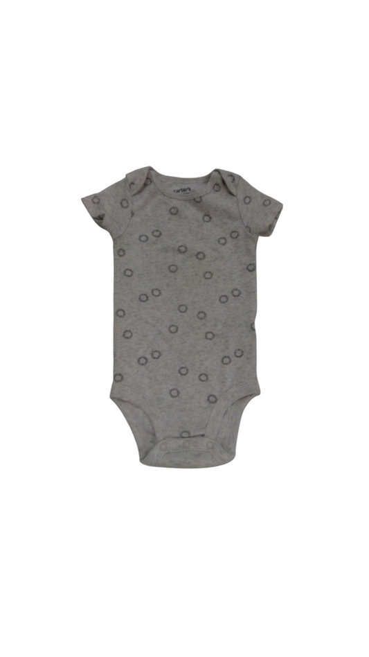 Onesie: Gray W Circles, Boy, Size: 3/6m