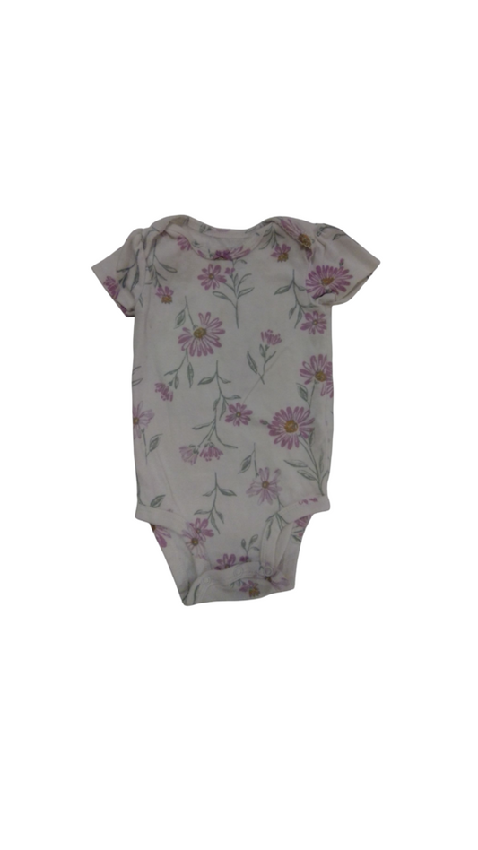 Onesie: Purple Flowers, Girl, Size: 6m