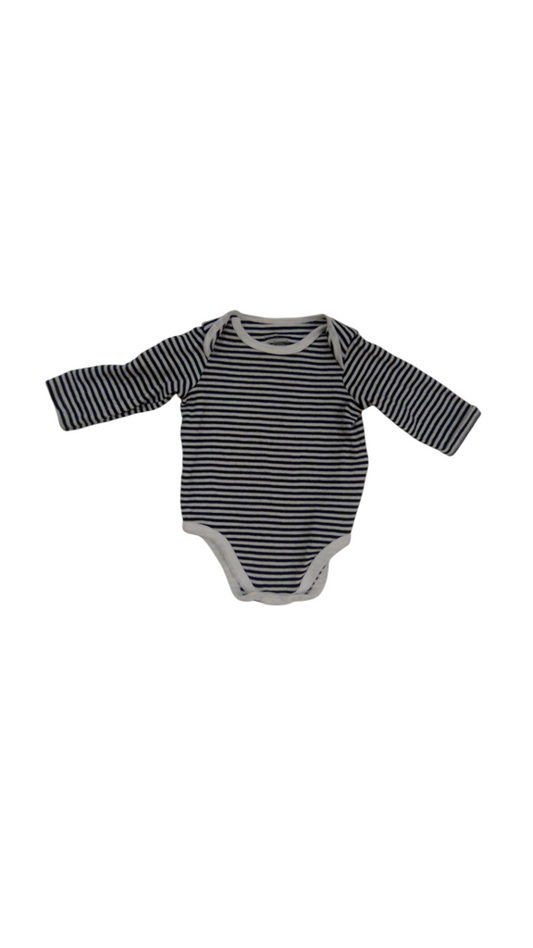 Onesie: B&W Stripes, Girl, Size: 3/6m