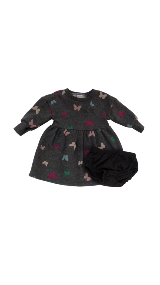 Dress 2pc: Gray Butterfly, Girl, Size: 9m