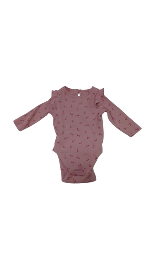 Long Sleeve Onesie: Canes, Girl, Size: 6m