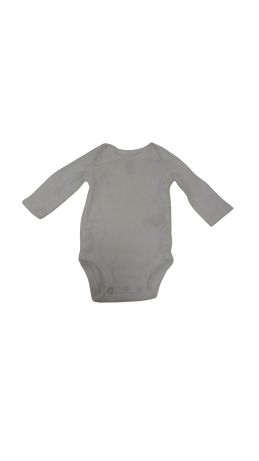 Long Sleeve Onesie:White, Girl, Size: 0/3m
