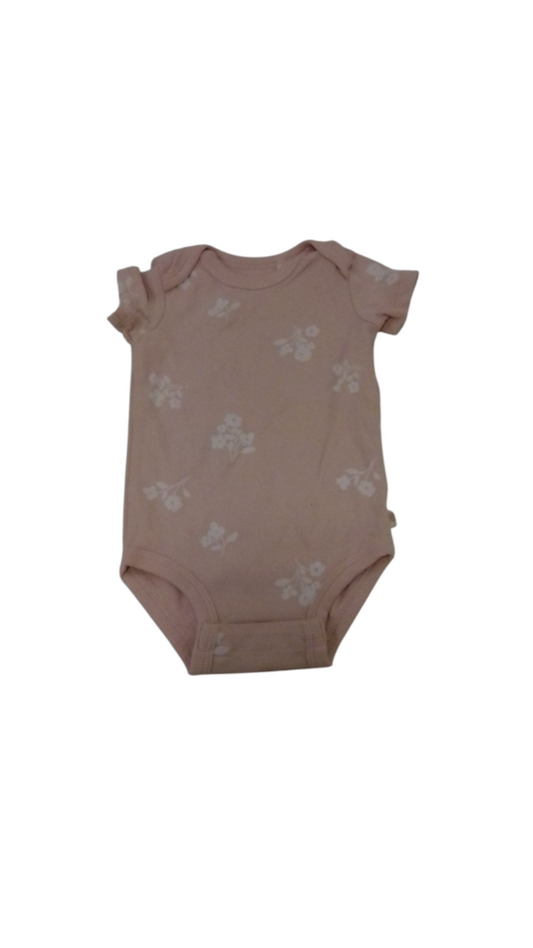 Onesie: Pink/ White Flowe, Girl, Size: 3m
