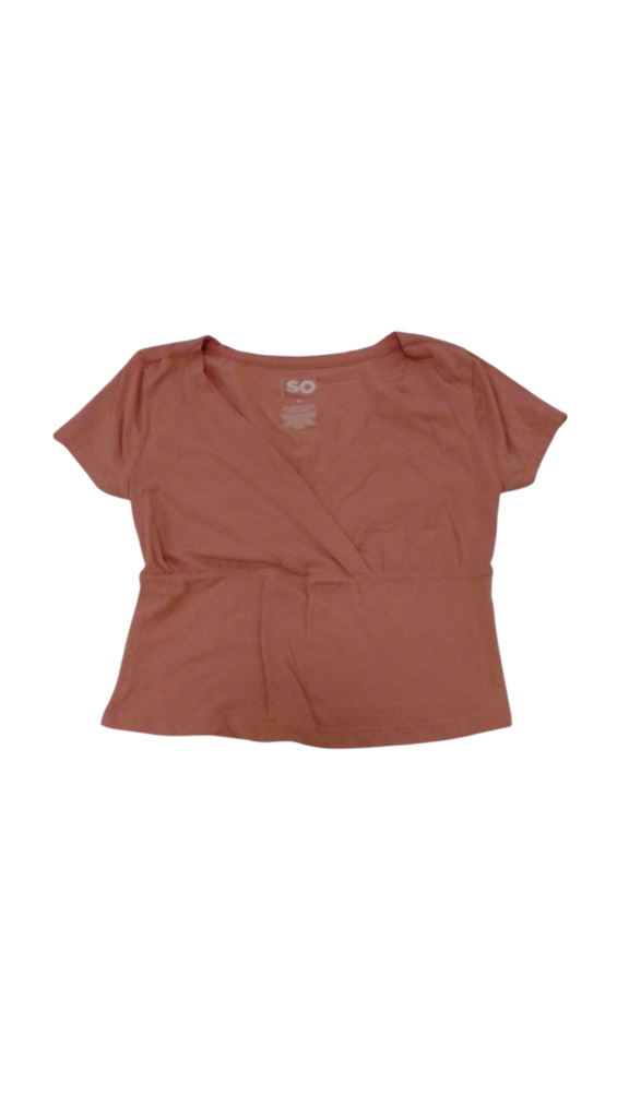 Shirt: Orange/Cropped, Womens, Size: S
