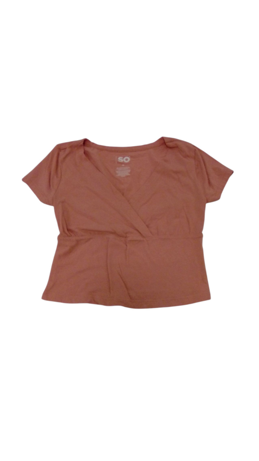 Shirt: Orange/Cropped, Womens, Size: S