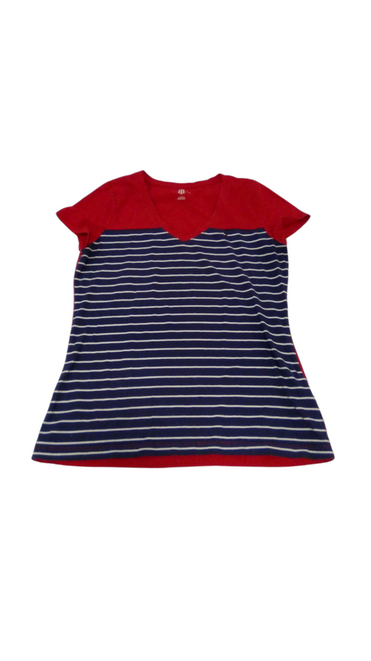 Shirt: Red/Stripes, Womens, Size: M
