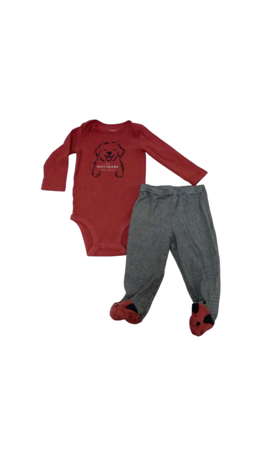 2pc Ls Onesie/Pants: Dog, Boy, Size: 9m