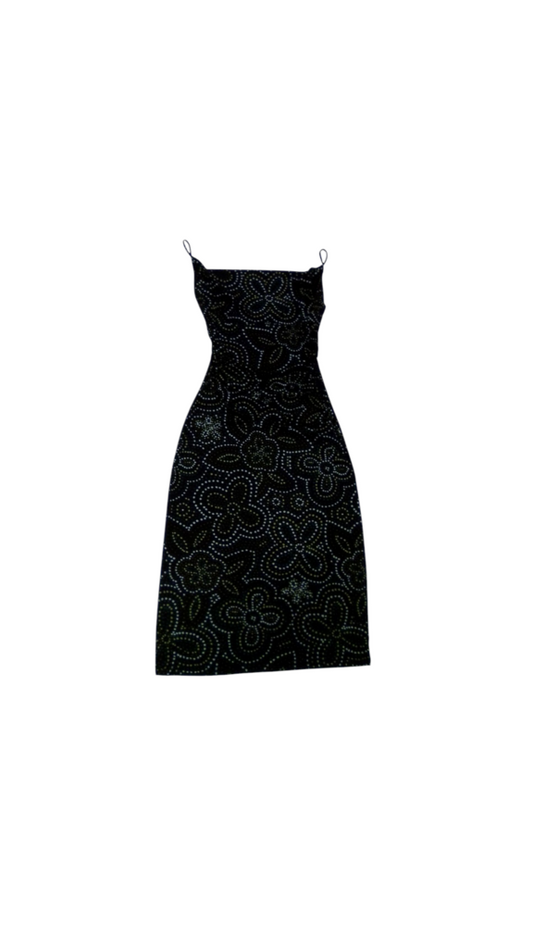 Dress: Black/Dots, Womens, Size: L