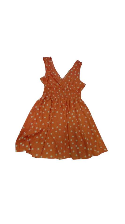 Dress: Salmon With Dots, Womens, Size: M