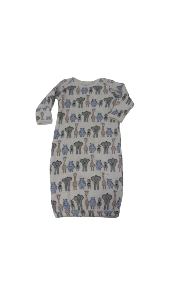 Sleepdress: White/Aminals, Boy, Size: NB