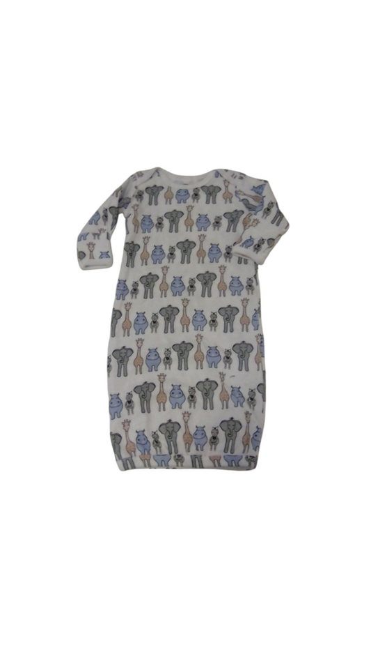Sleepdress: White/Aminals, Boy, Size: NB