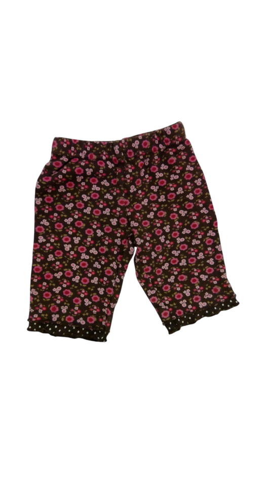 Pants: Brown/Pink Floral, Girl, Size: NB