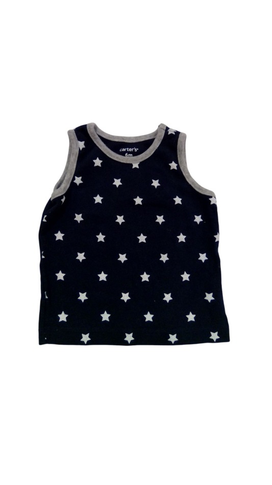 Tank Top: Blue W Stars, Boy, Size: 6m