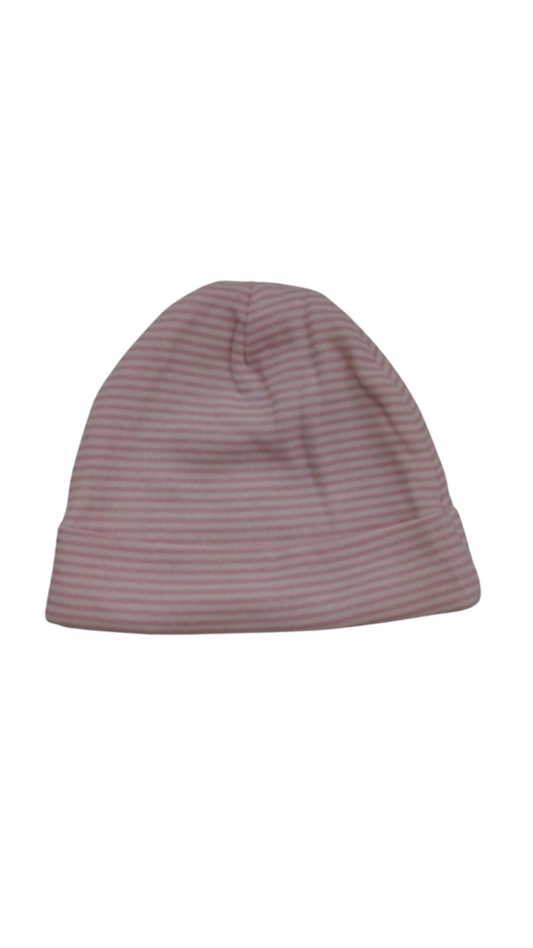Hat: Pink White Stripes, Girl, Size: 0/6m