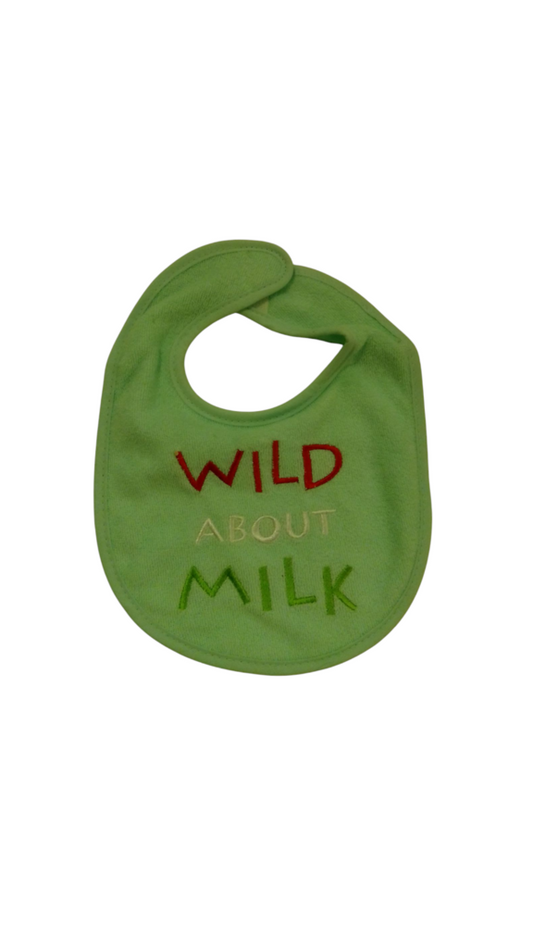 Bib: Wild About Milk, Boy, Size: NB