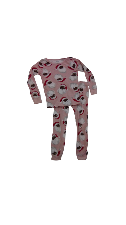 2PC PJs: Pink W Santas, Girl, Size: 6
