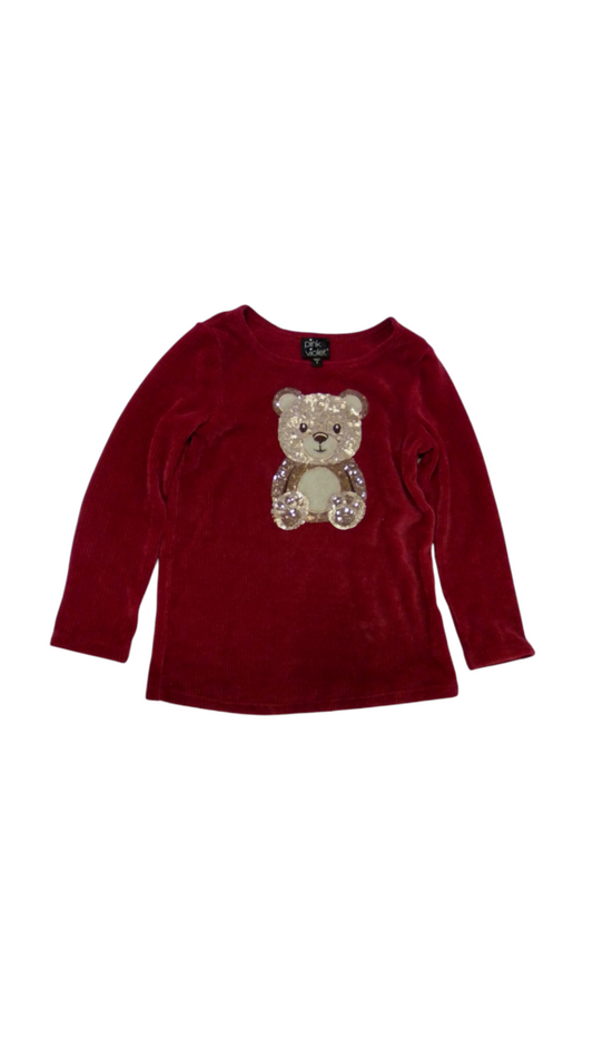 Shirt: Red Velvety W Bear, Girl, Size: 6