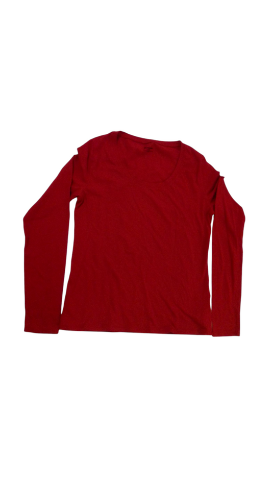 Long Sleeve Shirt: Red, Womens, Size: L