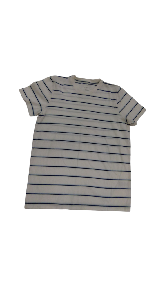 Shirt: White Blue Stripes, Womens, Size: M