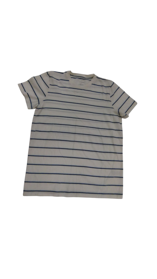 Shirt: White Blue Stripes, Womens, Size: M
