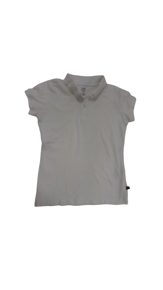 Shirt: White Polo, Girl, Size: 16/18