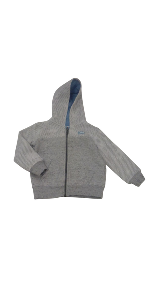 Sweater: Gray Zip Hoodie, Boy, Size: 2T