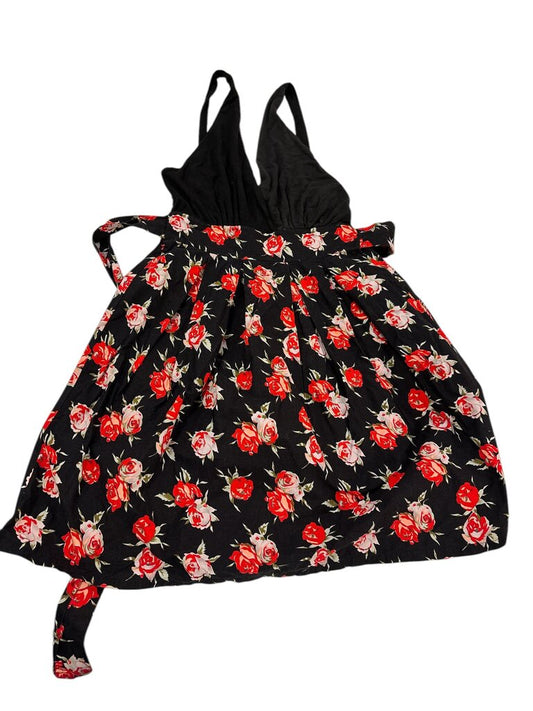 Dress: Black W Red Roses, Womens, Size: S