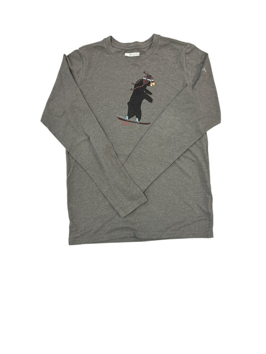 LS Shirt: Gray W Bear, Boy, Size: 14/16