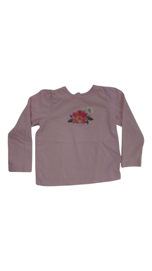 LS Shirt: Pink W Flowers, Girl, Size: 4