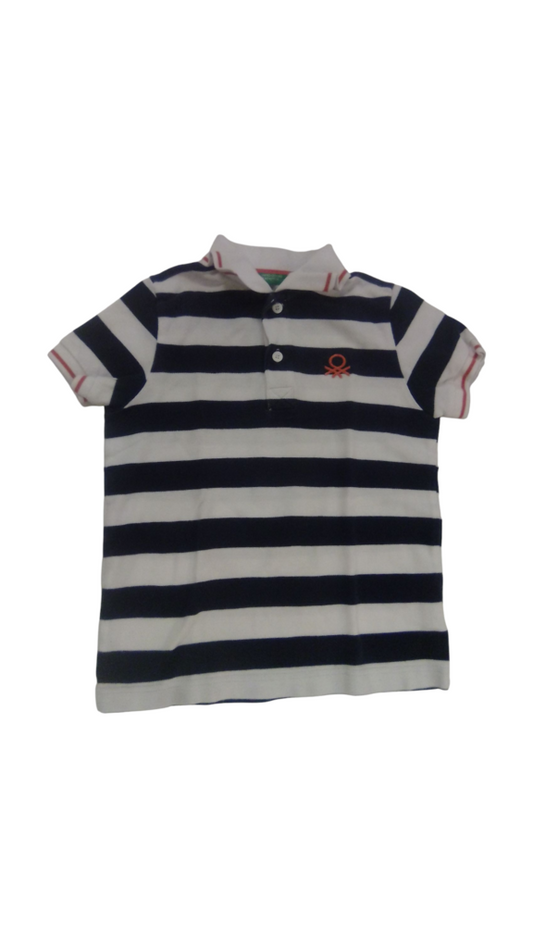 Shirt: Polo W Blue Stripe, Boy, Size: 7